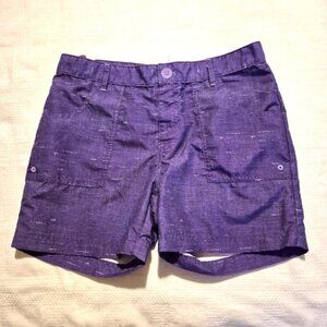 North Face girls size Large or 14/16 purple adjustable waist shorts, VGUC